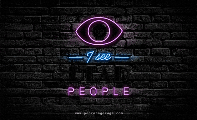 Well-known movie quotes as animated neon signs