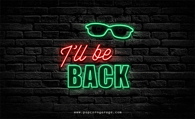 Well-known movie quotes as animated neon signs