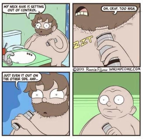 Når mænd trimmer deres skæg ...