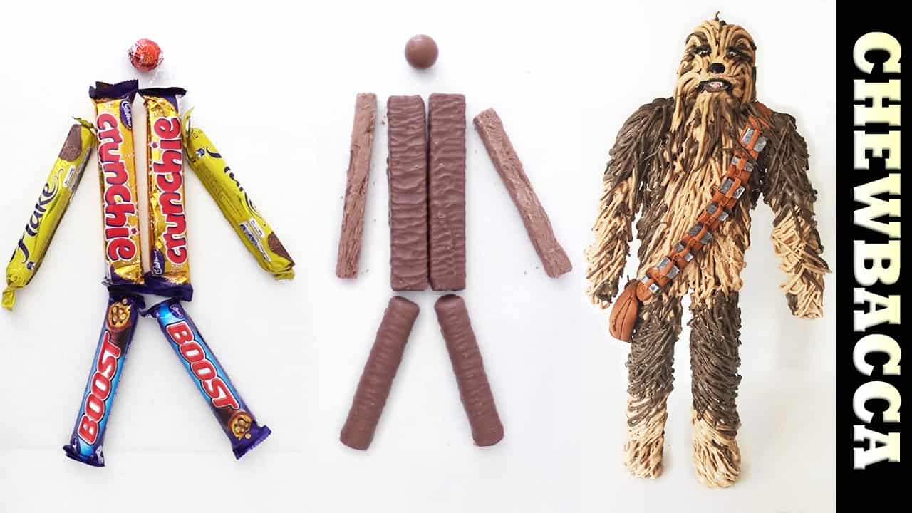 Wie man sich Chewbacca aus Schokoriegeln zusammenbaut