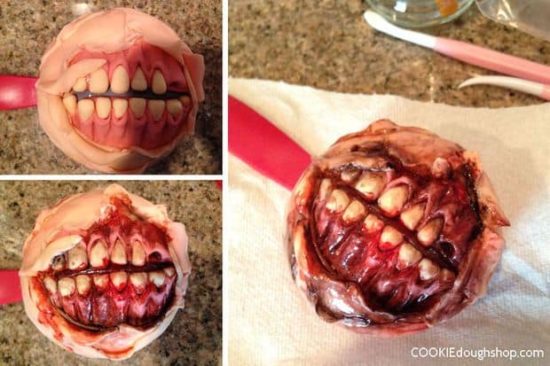 Zombie mouth cupcake