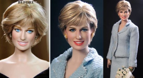 Faces of celebrity toy dolls enhanced by Noel Cruz