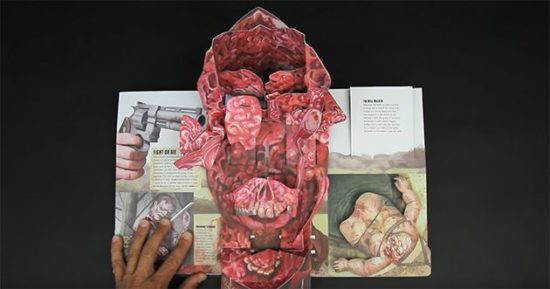 Bloodthirsty pop-up book for "The Walking Dead"