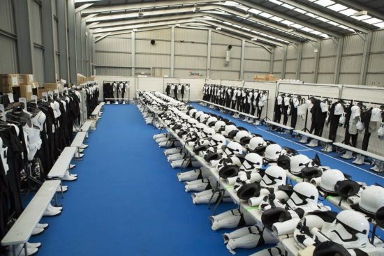 Blick in die Umkleidekabine der Stormtrooper