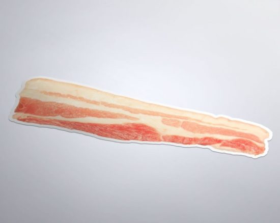 Worst, bacon en lapje vleesstickers