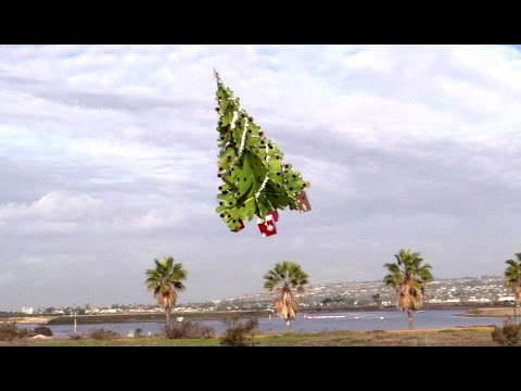 The remote-controlled, flying Christmas tree