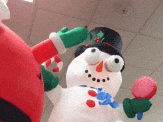 Schneemann mit Fehlfunktion