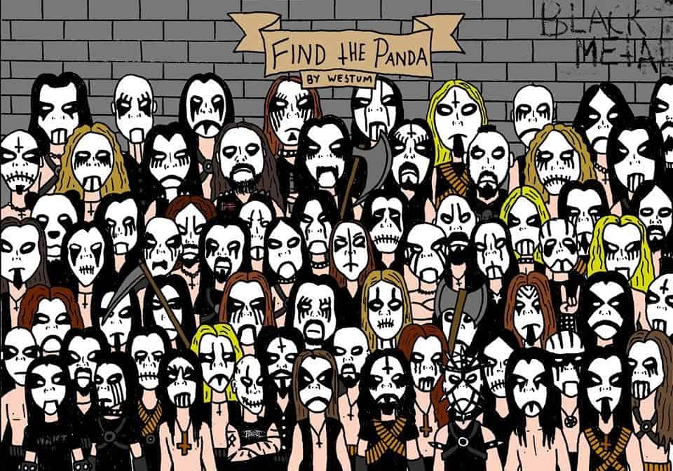 Znajdź Pandę w wersji Black Metal