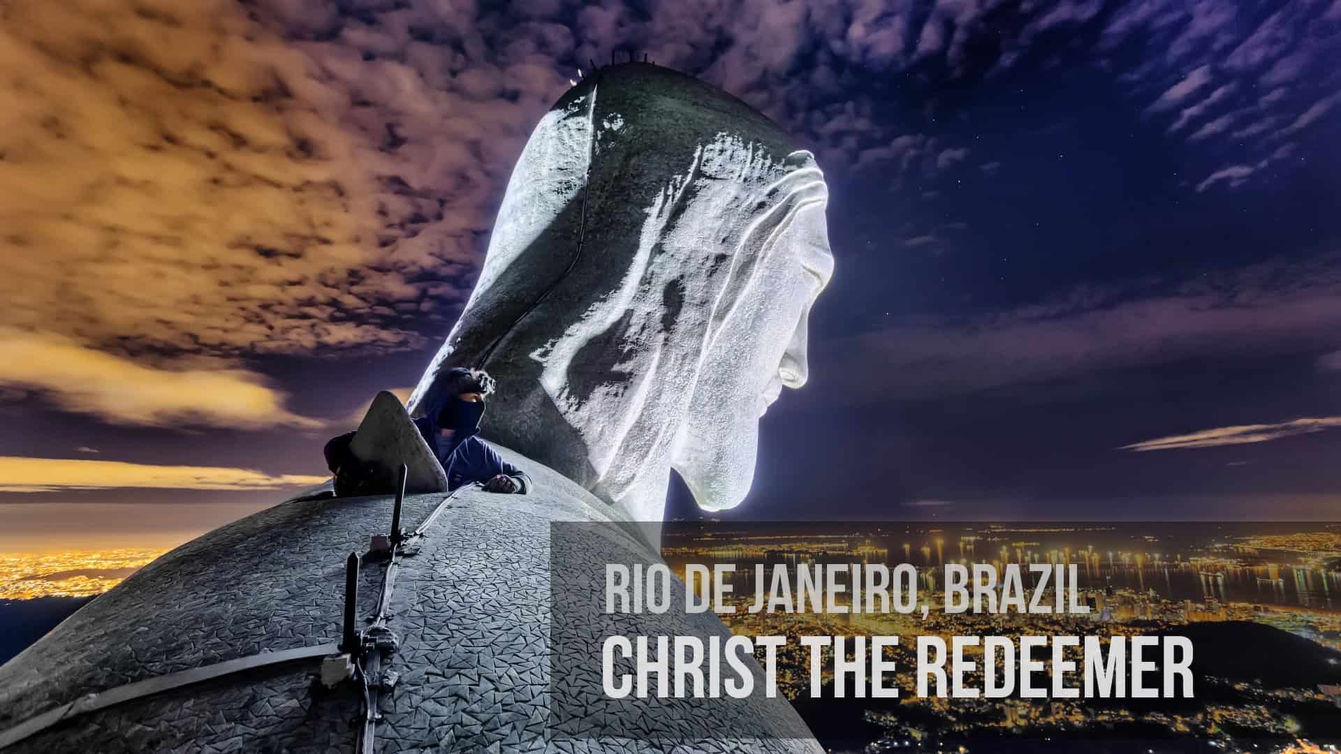 Auf die Christus-Statue in Rio klettern