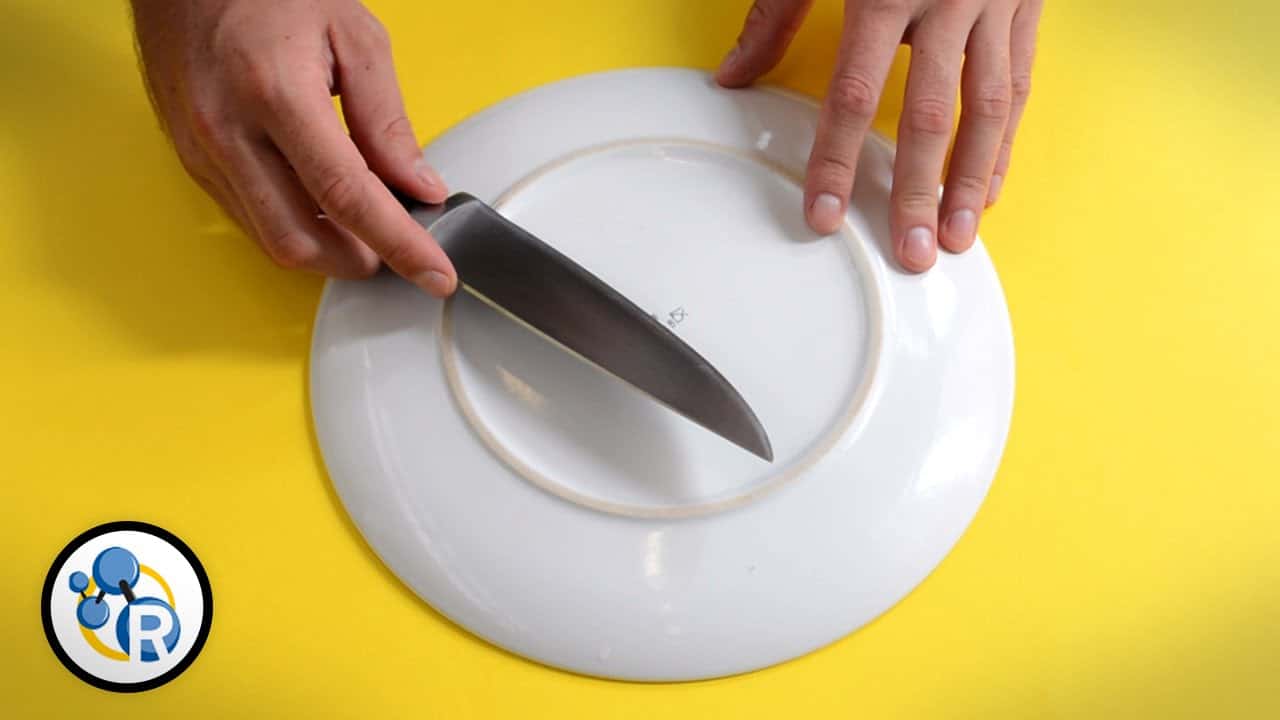 wie man ein messer am teller sch