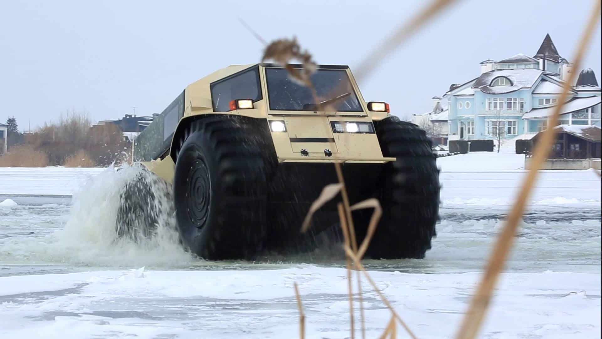 Amphibienfahrzeuge auf dünnem Eis