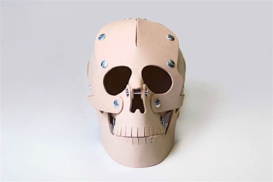 Handcrafted leather skull from Brooklyn