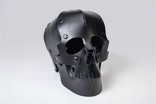 Handcrafted leather skull from Brooklyn