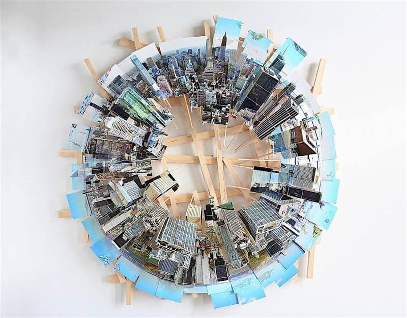 Stadspanorama från 3D-fotocollage av Isidro Blasco