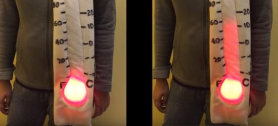 Schal mit eingebautem Thermometer