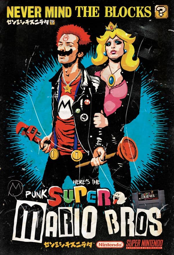 Super MⒶrio Punk: os níveis perdidos de Sid e Nancy Nintendo