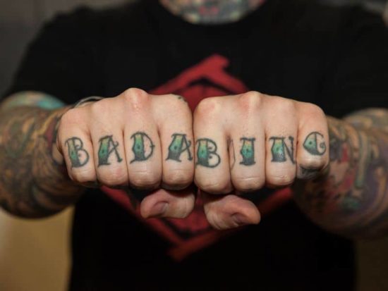 Edward Bishops Knuckle Tattoos