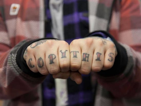 Edward Bishops Knuckle Tattoos