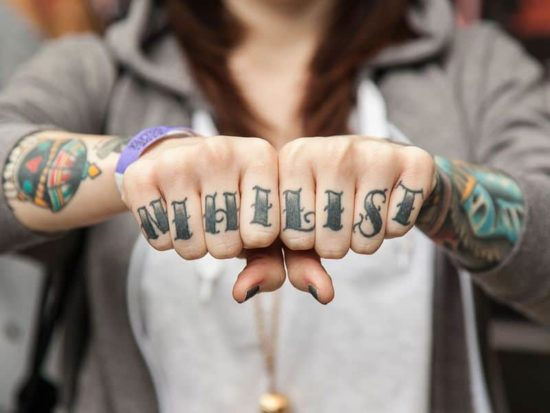 Edward Bishops Knuckle Tattoos