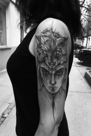 Tätowiertes Gekritzel von Inez Janiak