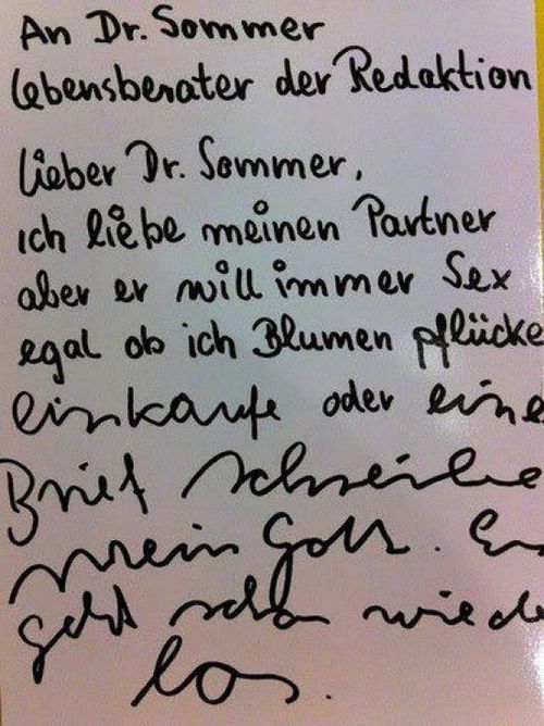Lieber Dr. Sommer...