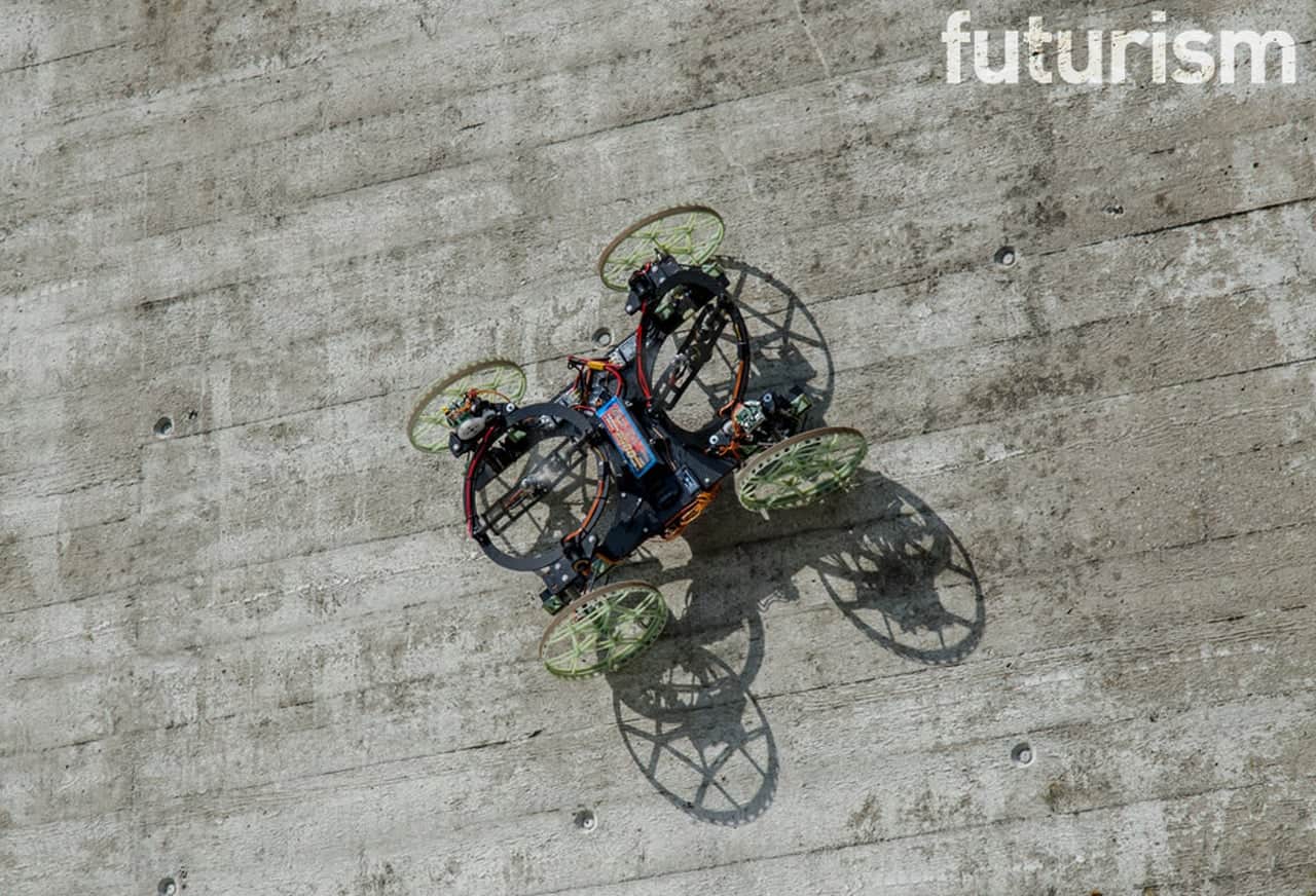 This robot outwits gravity and can drive up vertical walls