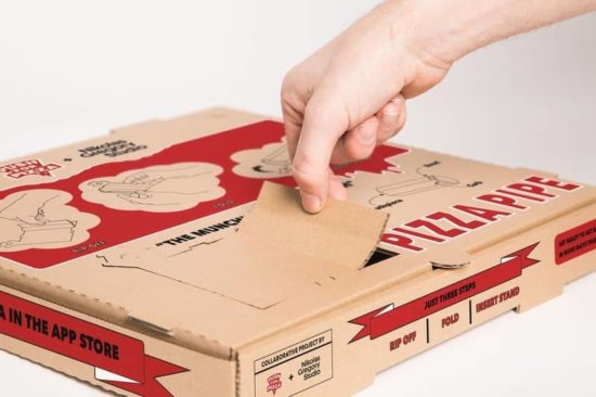 Hasch-Pfeife aus einer Pizza-Box