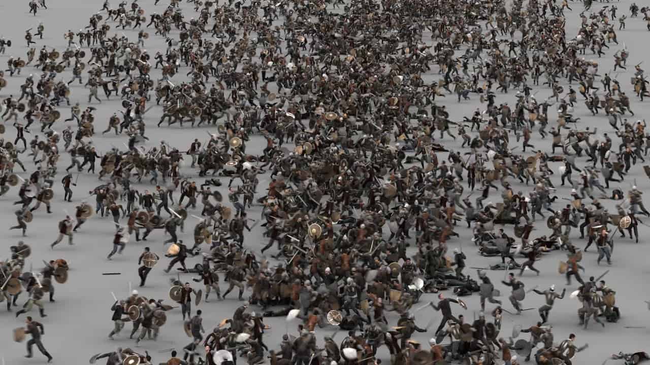 CGI-Massenschwertkampf