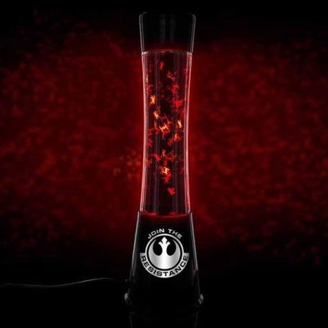 Star Wars lava lamp, filled with tie fighters and X-wings