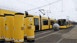 Bowling spielen mit der Strassenbahn