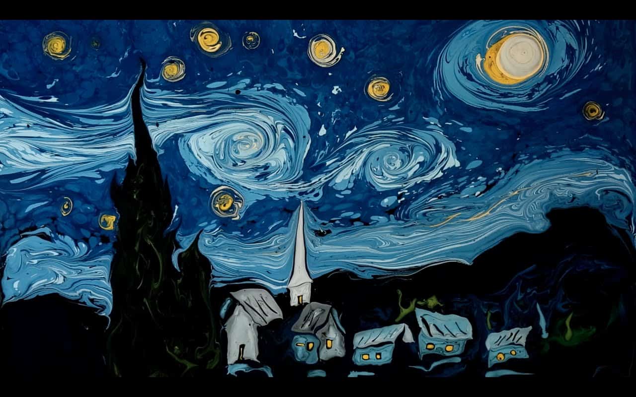 Auf Wasser malen wie Van Gogh