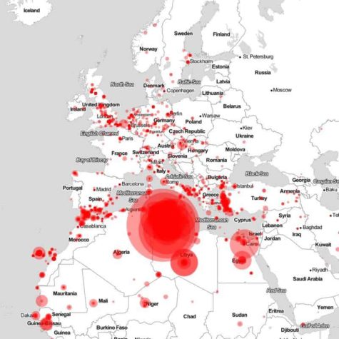 Interaktive Karte verstorbener Flüchtlinge im Kontext Europa