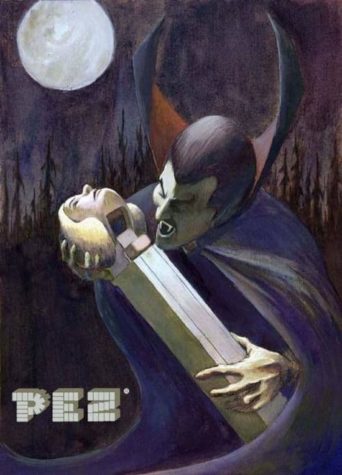 Dracula eats PEZ Candy