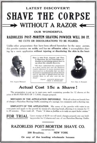 Depilate corpses without razor blades
