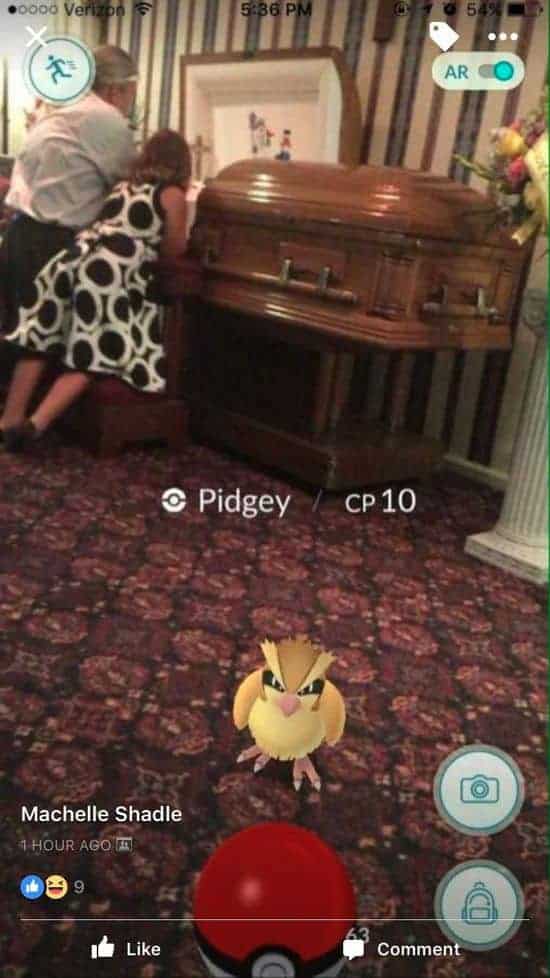 Pokémon GO an Begräbnissen