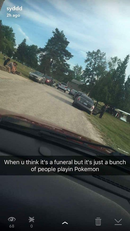 Pokémon GO na pohřbech