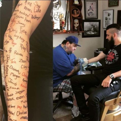 Musiker har namnen på självmordsöverlevande bland sina fans tatuerade på sig