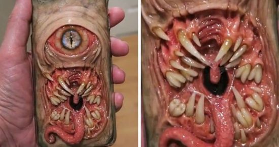 Creepy smartphone cases from Hell by Morgan Loebel