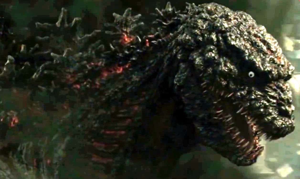 Godzilla: Resurgence - In the TV commercial, Godzilla lays a city to rubble and ashes