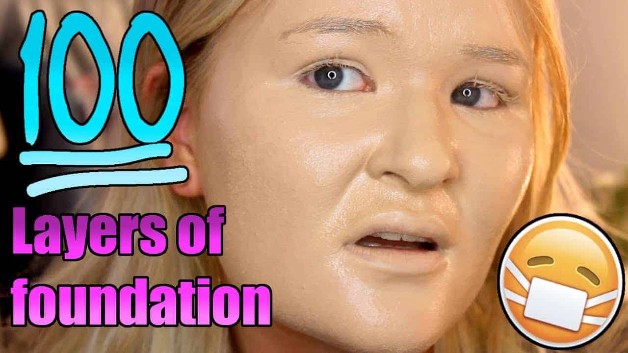 Hoe 100 lagen make-up eruit zien