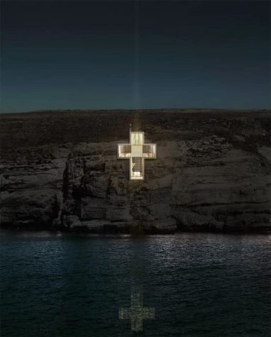 Kreuzförmige Kapelle in der Klippen
