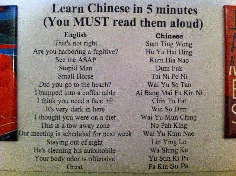 Wie man in 5 Minuten Chinesisch lernt