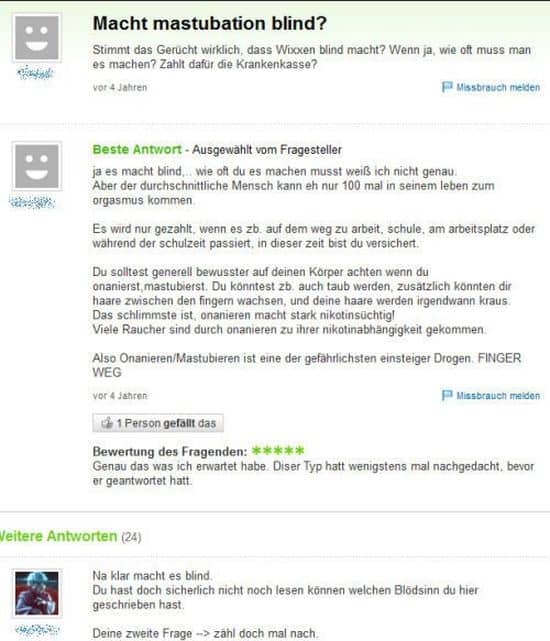 Einstiegsdroge Onanieren: Gutefrage.de weiss Rat