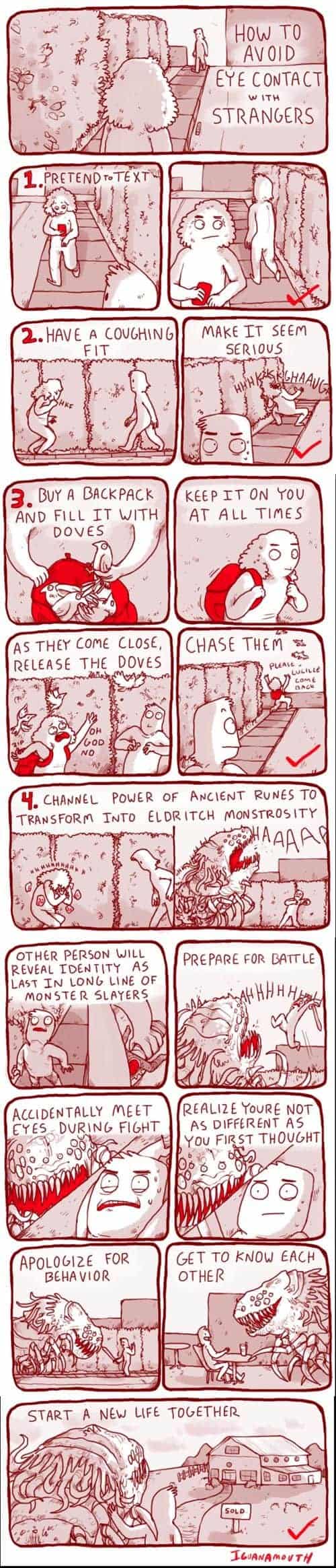 Wie man Augenkontakt mit Fremden vermeidet