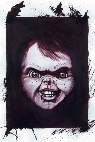 Horror-Fratzen mit Wein gemalt