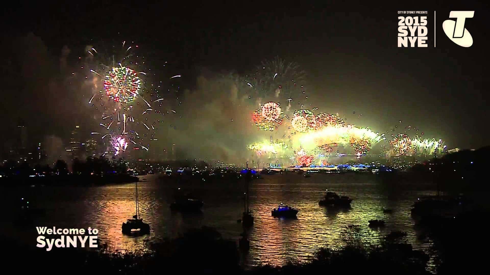 Täyspitkä uudenvuodenaaton ilotulitus 2016 Sydneylta