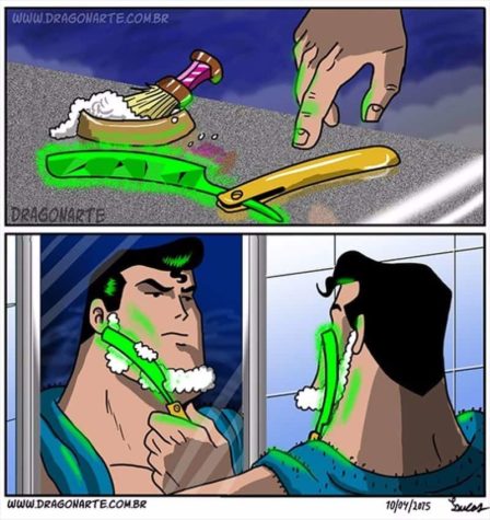 Hvordan Superman barberer sig
