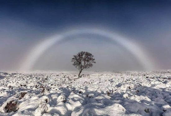 Weisser Regenbogen über Schottland
