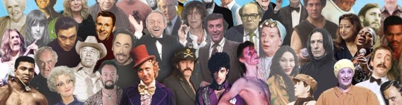 Alle 2016 verstorbenen Künstler auf einem Foto