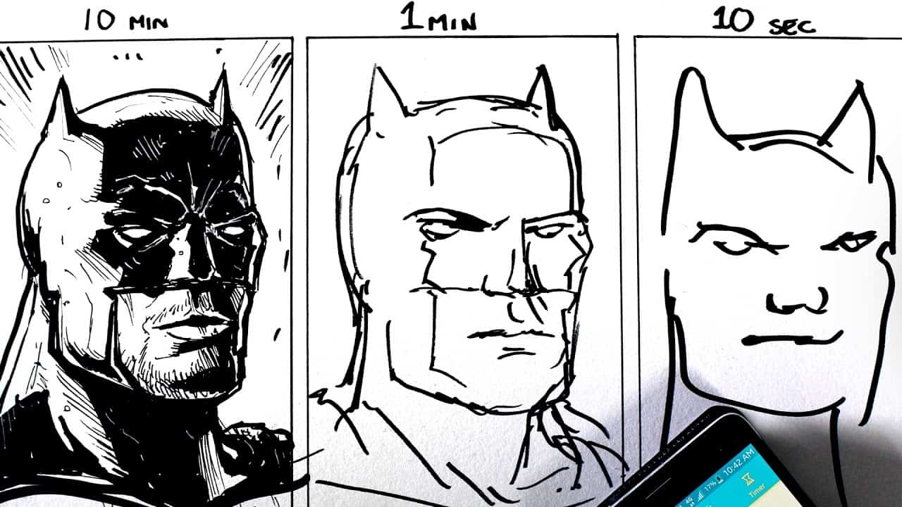 batman portrait gezeichnet in 10